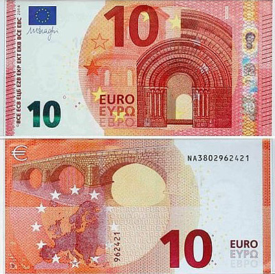 Noile bancnote de 10 euro intră în circulaţie începând de astăzi