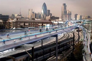 Skycycle: Londra se pregtete s construiasc piste suspendate pentru bicicliti