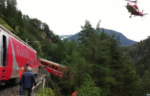 Elveia: Accident feroviar provocat de o alunecare de teren, n apropiere de St. Moritz